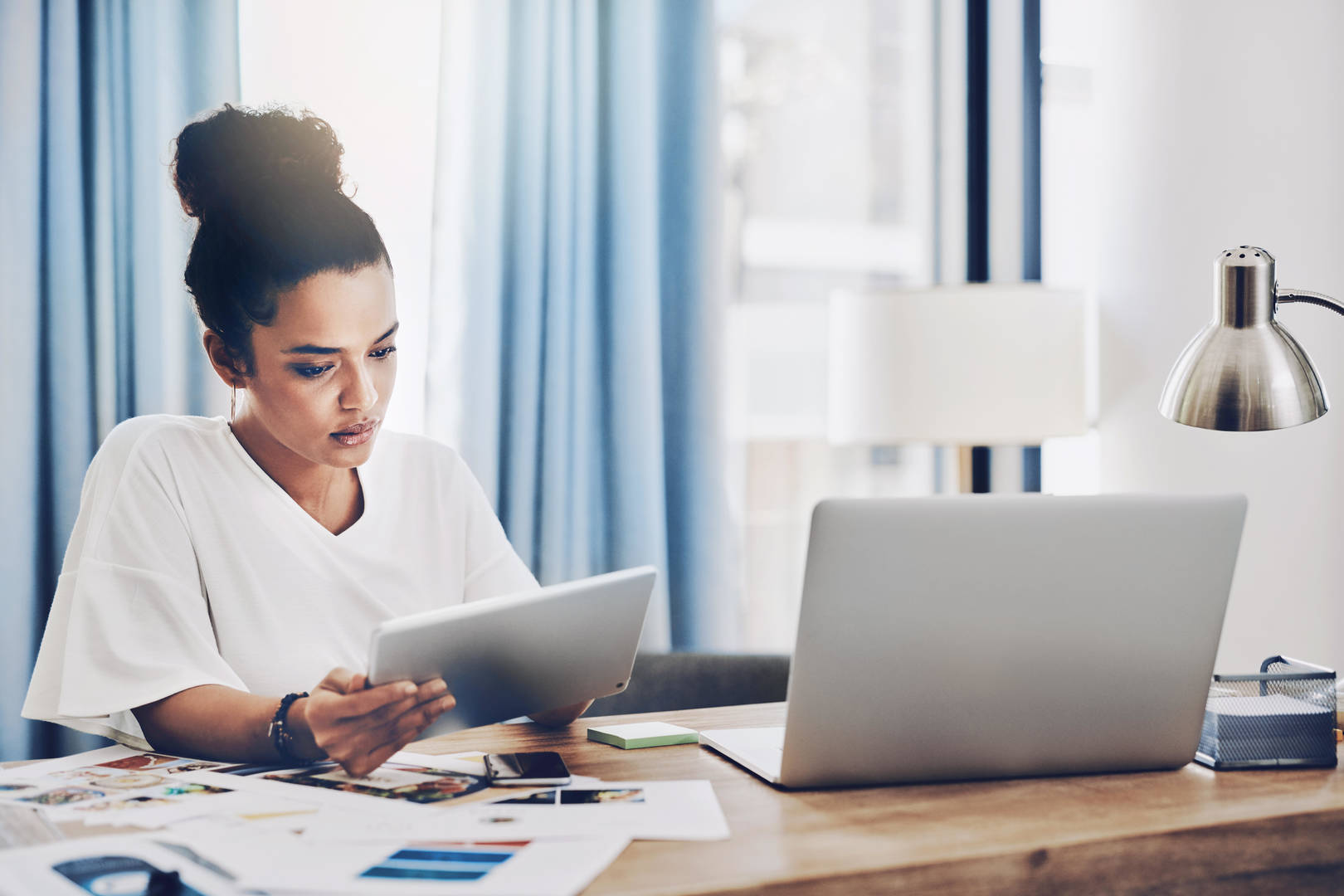 woman at desk